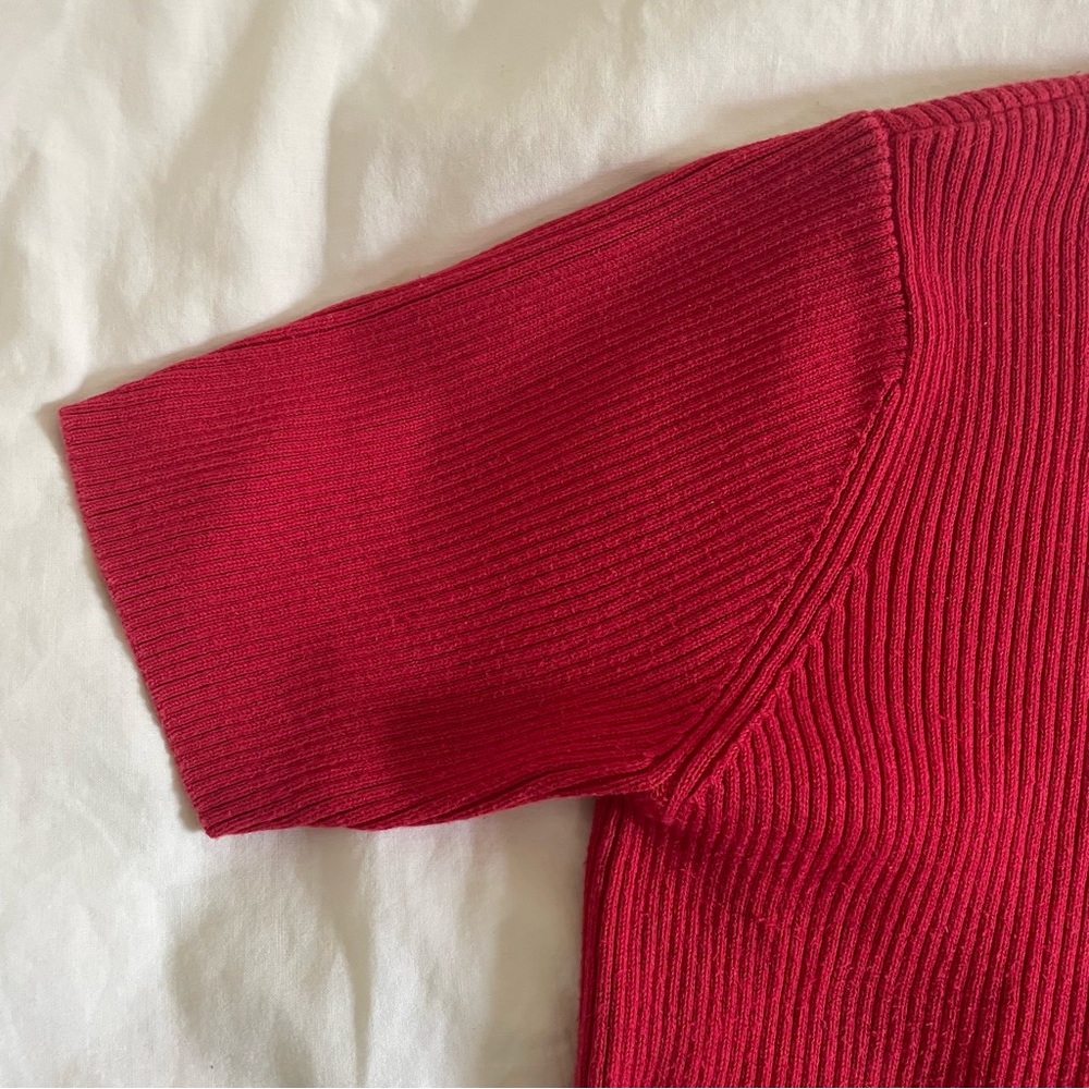 Charter Club Red Ribbed T-Shirt - Picture 4 of 4